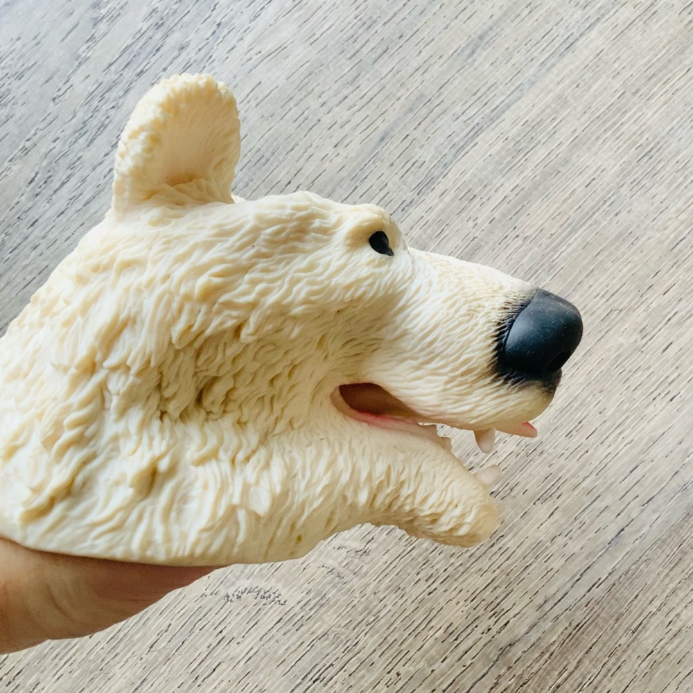 Set of 2 Hand Puppets Wolf & Polar Bear Puppet Toys - Picture 6 of 6
